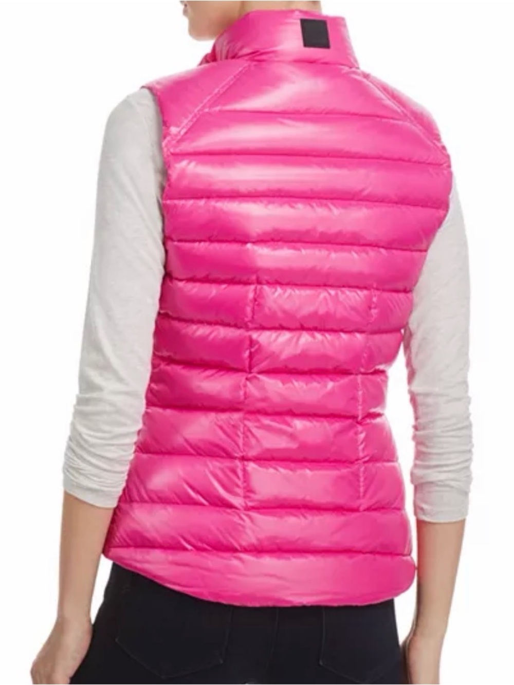 SAM. Hot Pink Quilted Down-Style Vest with Black Trim - Picture 2 of 5